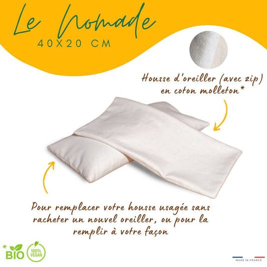 Housse d'oreiller en coton biologique certifié GOTS