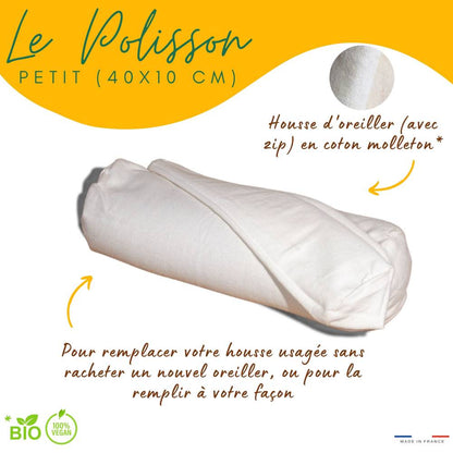 Housse de polochon et tour de cou en coton bio de Les Cardalinnes, atelier artisanal de Saint-Chamas en Pro...