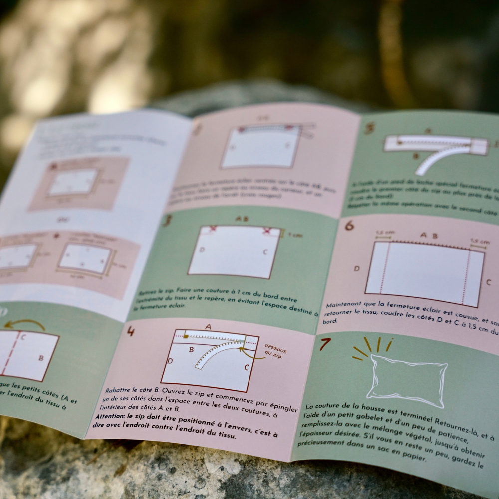 Kit DIY oreiller bio à créer de Les Cardalinnes, atelier artisanal de Saint-Chamas en Provence