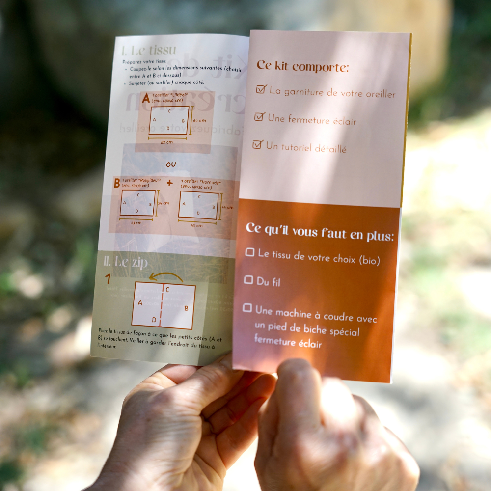 Kit DIY oreiller bio à créer en situation : idée cadeau créative DIY