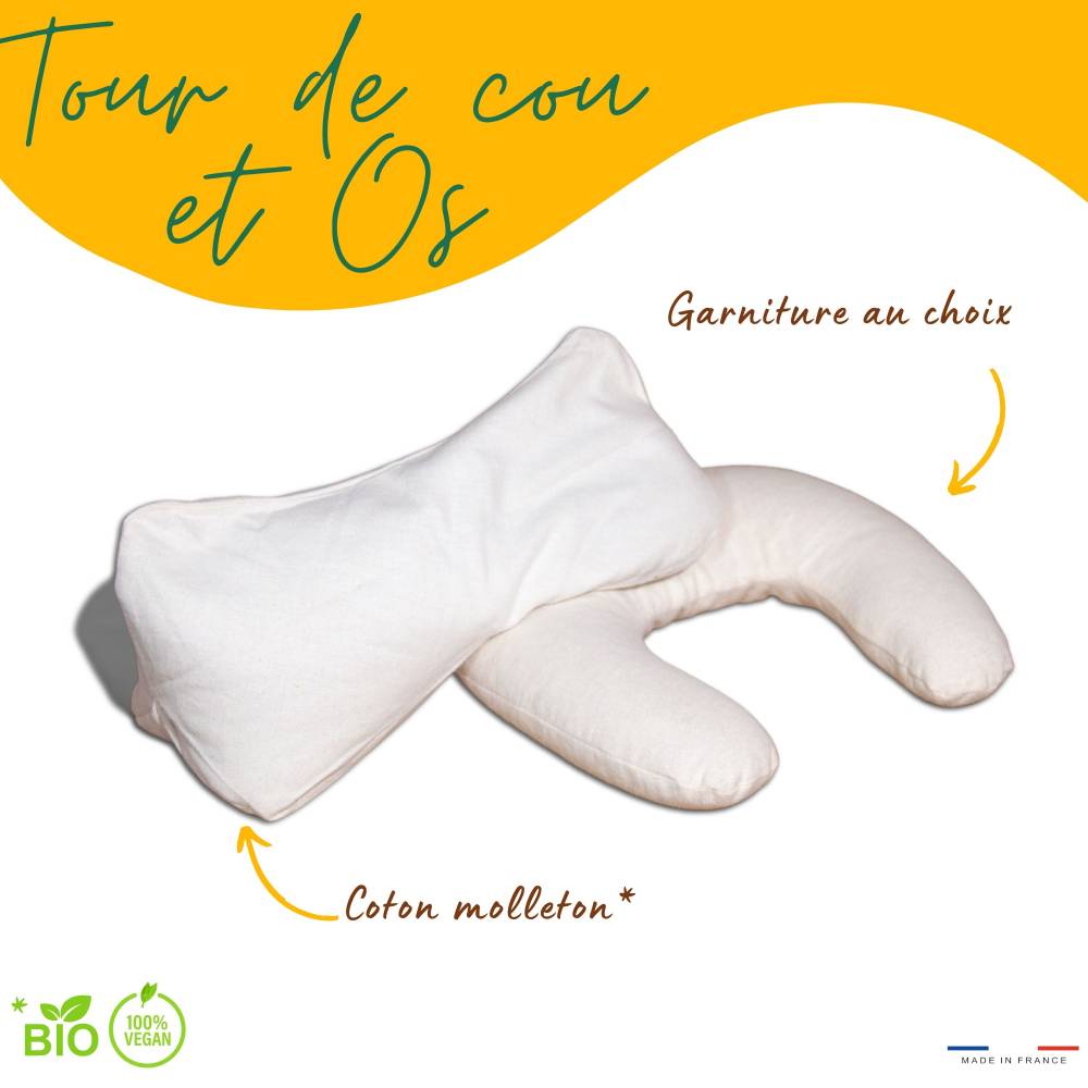 Tour de cou bio en balle d'épeautre, soutien cervical doux