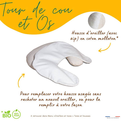Tour de cou bio en balle d'épeautre, soutien cervical doux